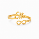 Personalized Gold Name Ring with Infinity