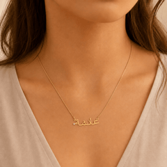 Personalized Arabic Name Necklace with Stone