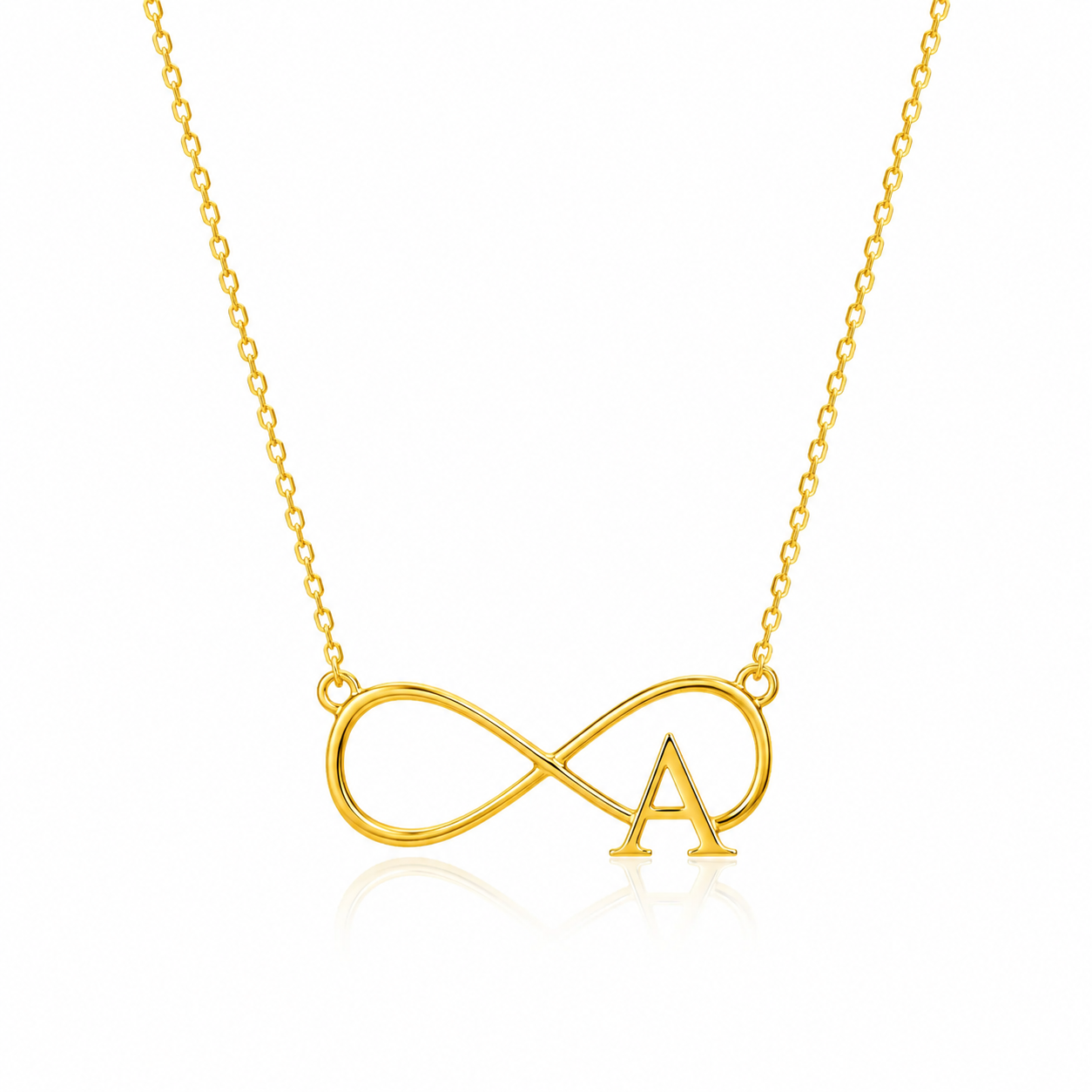 Personalized Infinity Letter Necklace in Gold