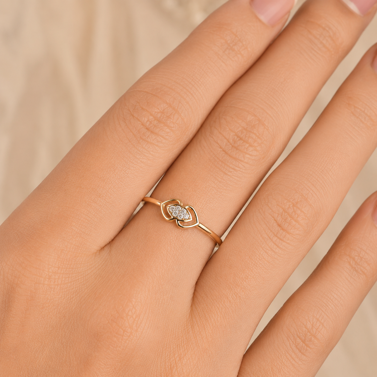 Everyday Sparkle 0.04ct Diamond Ring in 18K Gold
