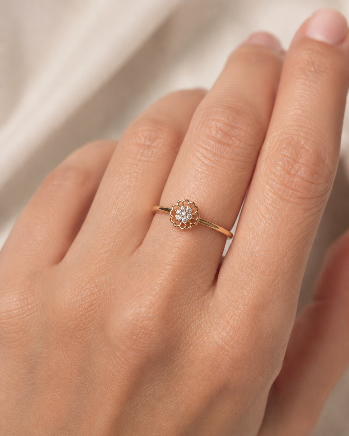 Everyday Sparkle 0.10ct Diamond Ring in 18K Gold