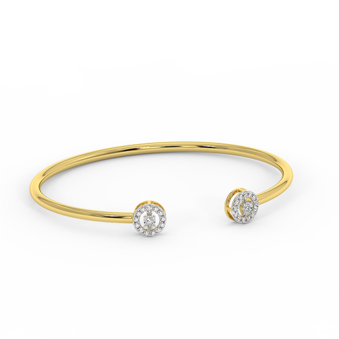 18K Gold Dancing Diamond Bangle