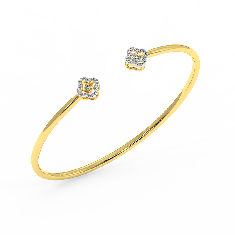 18K Gold Dancing Diamond Bangle