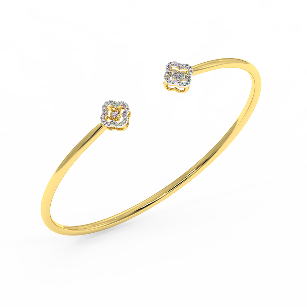 18K Gold Dancing Diamond Bangle