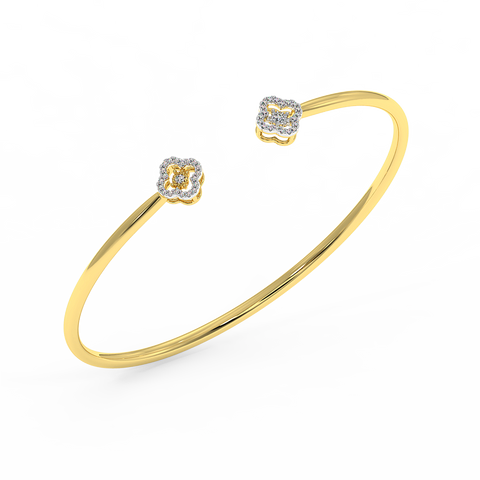 18K Gold Dancing Diamond Bangle