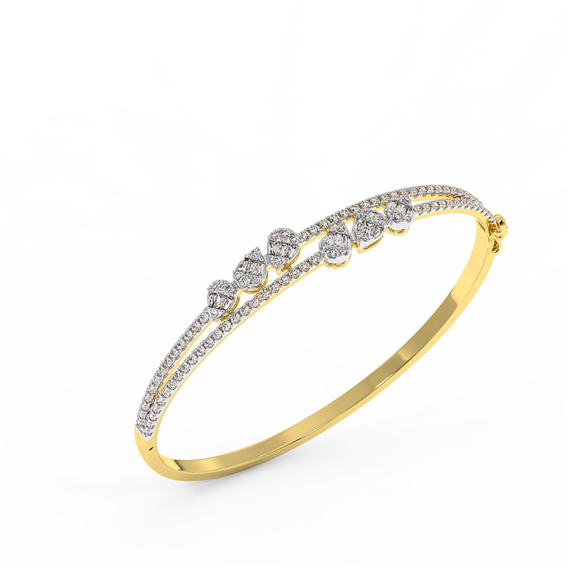 18K Gold Diamond Bangle