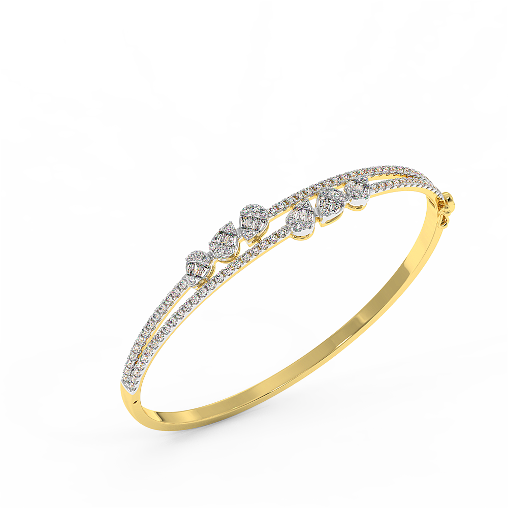 18K Gold Diamond Bangle
