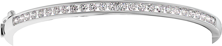 18K Gold Slim Diamond Line Bangle
