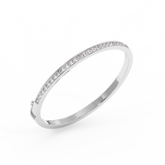 18K Gold Slim Diamond Line Bangle