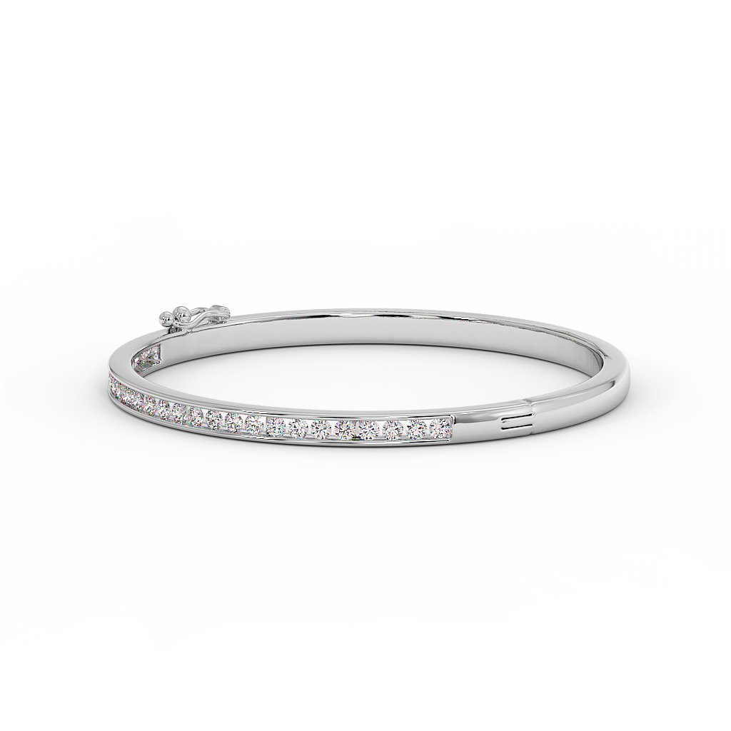 18K Gold Slim Diamond Line Bangle