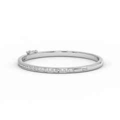 18K Gold Slim Diamond Line Bangle