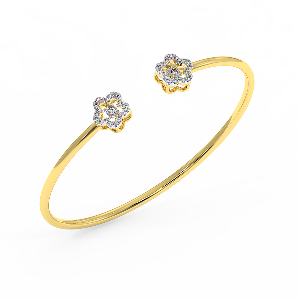 18K Gold Dancing Diamond Bangle