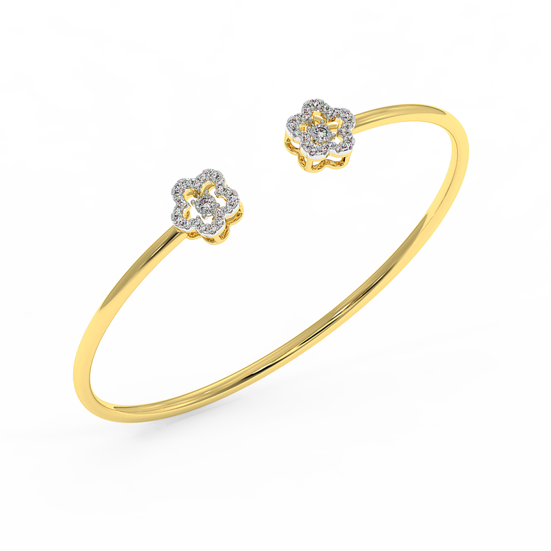18K Gold Dancing Diamond Bangle
