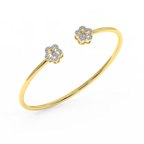 18K Gold Dancing Diamond Bangle