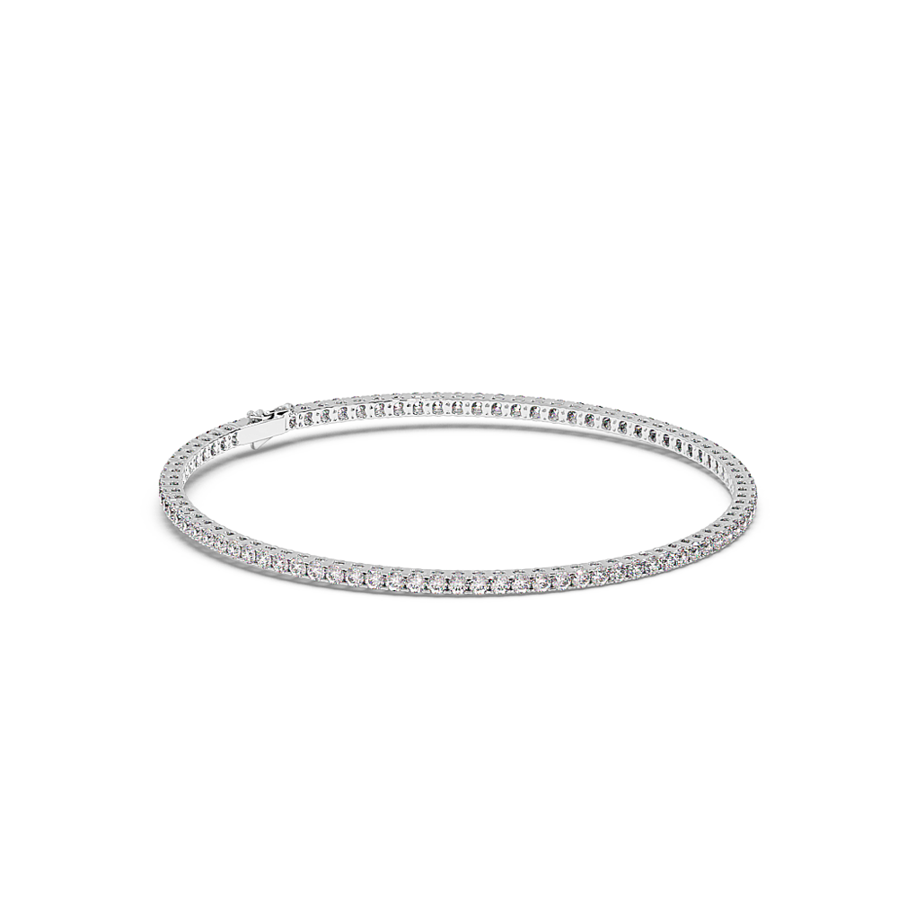 18K Gold Diamond Tennis Bracelet – Classic Round Setting