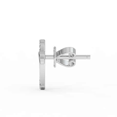 أقراط مرصعة بالألماس بتصميم قلب مفتوح من الذهب عيار 18 قيراط
