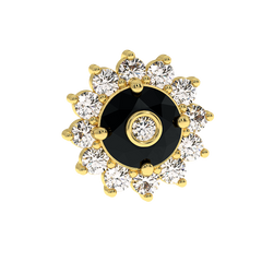 18K Gold Black & White Diamond Earrings