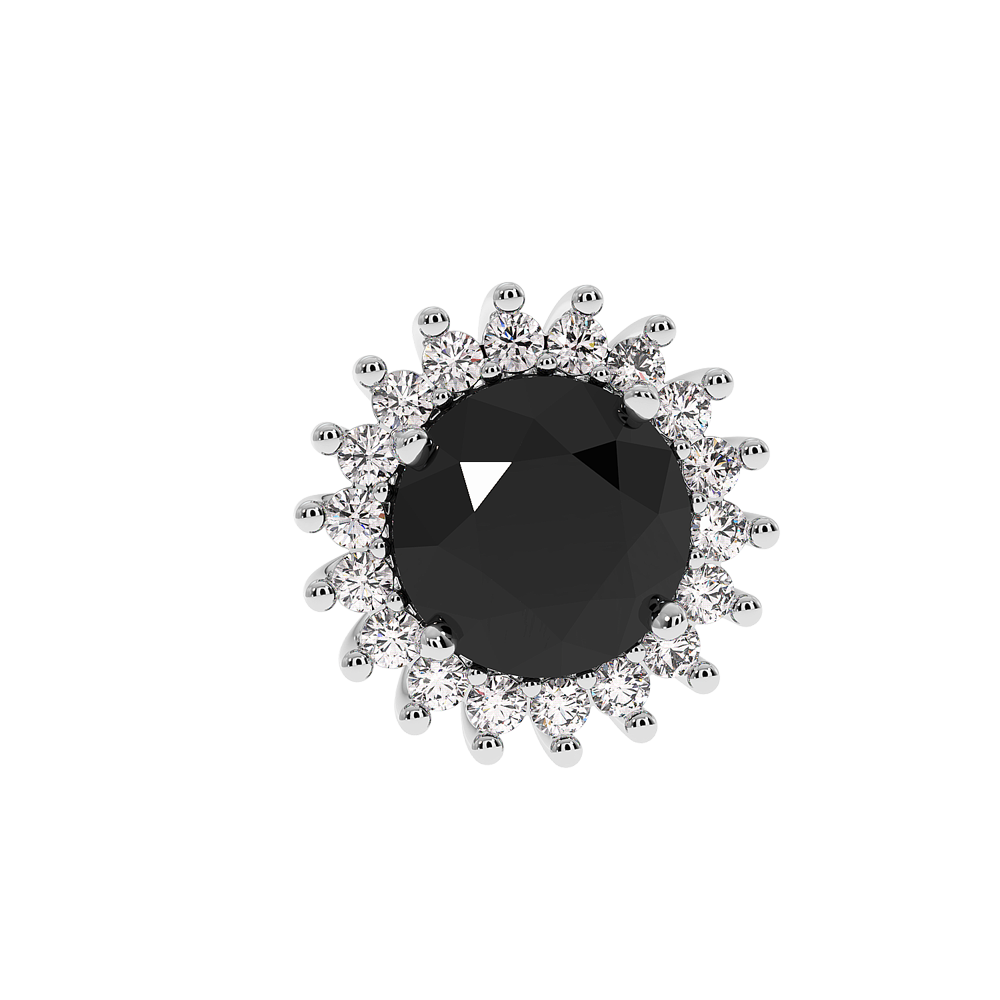 18K Gold Black & White Diamond Earrings