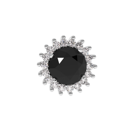 18K Gold Black & White Diamond Earrings