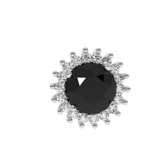 18K Gold Black & White Diamond Earrings