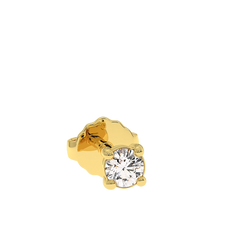 18K Gold Solitaire Diamond Stud Earrings