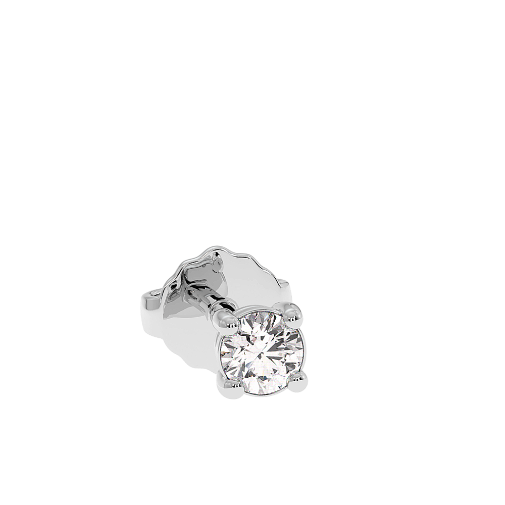 18K Gold Solitaire Diamond Stud Earrings