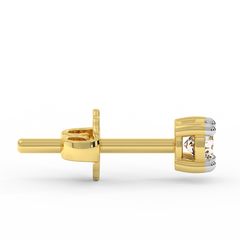18K Gold Solitaire Diamond Stud Earrings