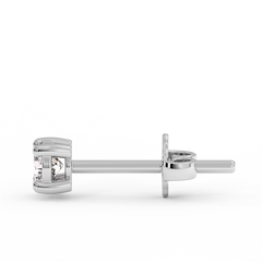 18K Gold Solitaire Diamond Stud Earrings