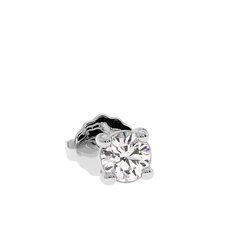 18K Gold Solitaire Diamond Stud Earrings