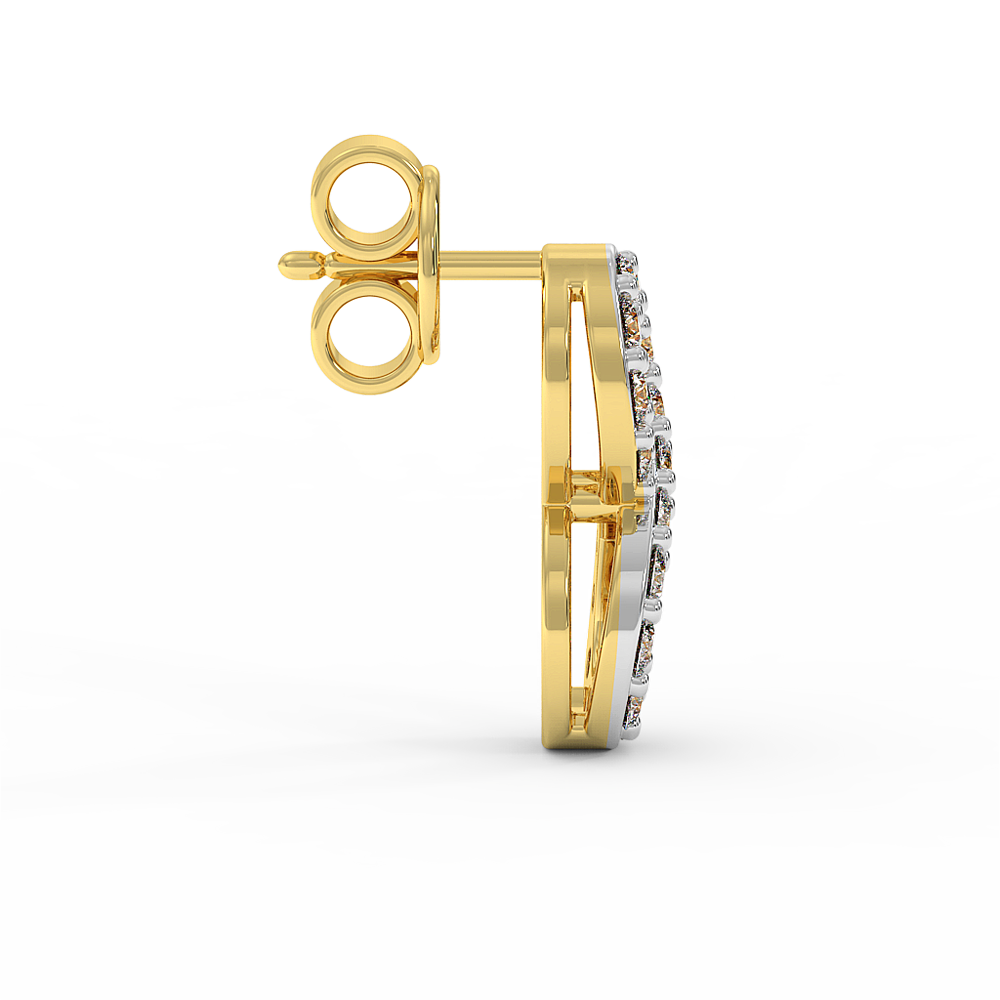 18K Gold Infinity Diamond Stud Earrings