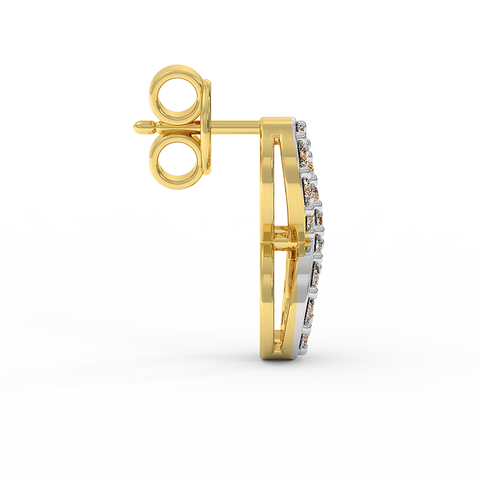 أقراط مرصعة بالألماس بتصميم اللانهاية من الذهب عيار 18 قيراط