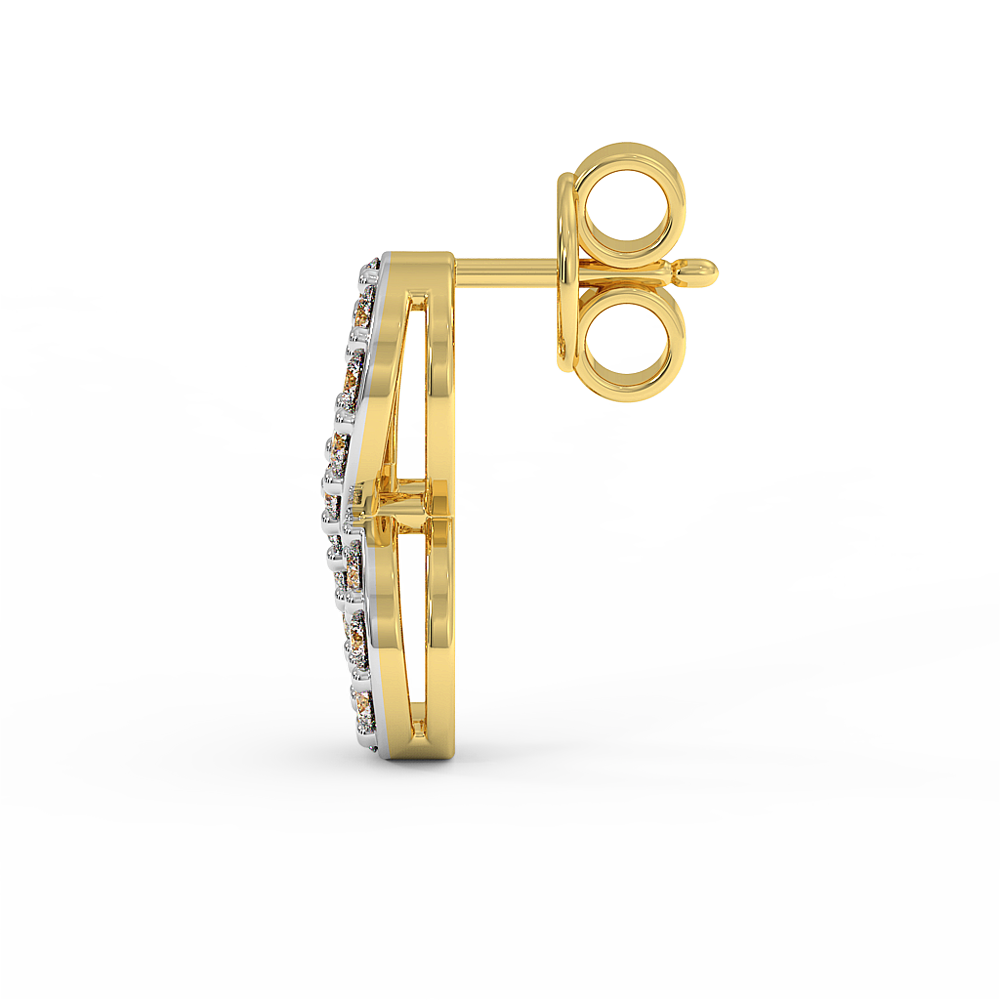 18K Gold Infinity Diamond Stud Earrings