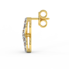 18K Gold Infinity Diamond Stud Earrings