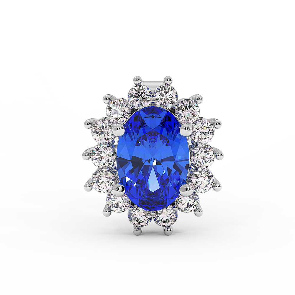 18K Gold Diamond Tanzanite Earrings