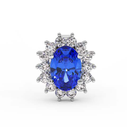 18K Gold Diamond Tanzanite Earrings