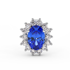 18K Gold Diamond Tanzanite Earrings