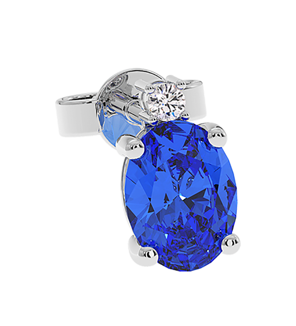 18K Gold Diamond Tanzanite Earrings