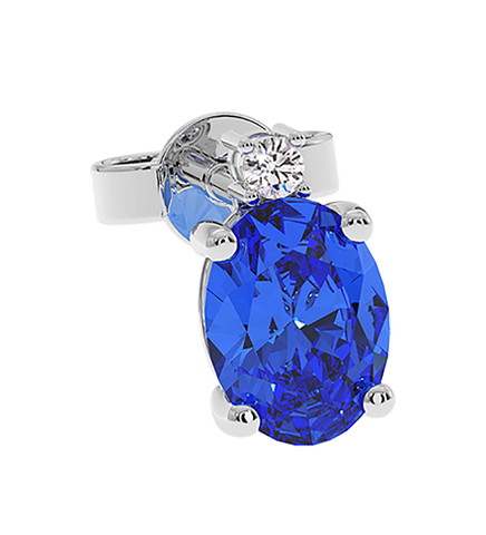 18K Gold Diamond Tanzanite Earrings