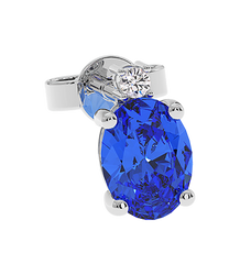 18K Gold Diamond Tanzanite Earrings