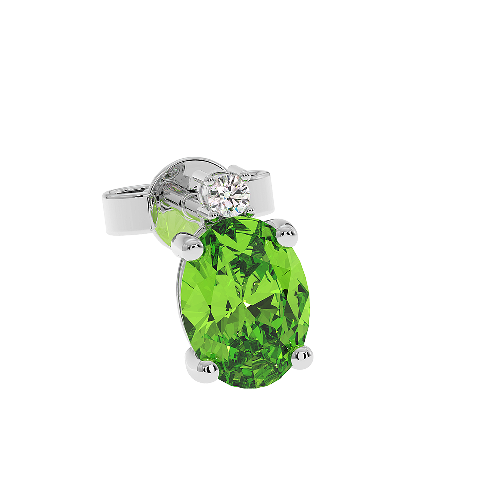 18K Gold Diamond Peridot Earrings