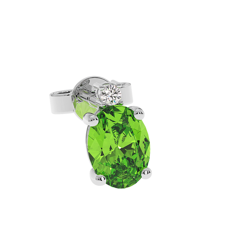 18K Gold Diamond Peridot Earrings