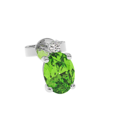 18K Gold Diamond Peridot Earrings