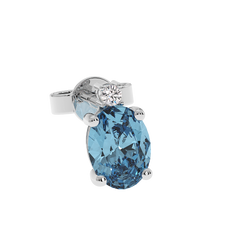 18K Gold Diamond Aquamarine Earrings