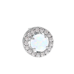 18K Gold Diamond Opal Earrings