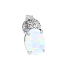 18K Gold Diamond Opal Earrings