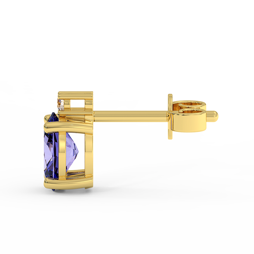 18K Gold Diamond Tanzanite Earrings