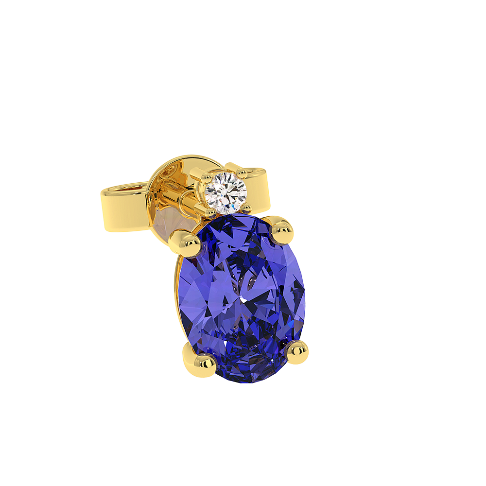 18K Gold Diamond Tanzanite Earrings