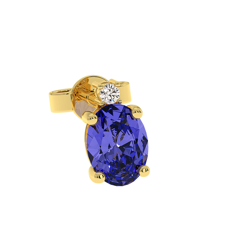 18K Gold Diamond Tanzanite Earrings