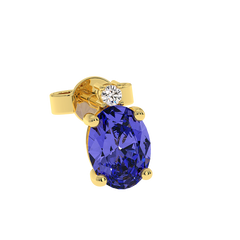 18K Gold Diamond Tanzanite Earrings