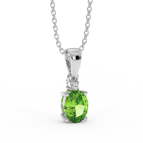 18K Gold Diamond Peridot Pendant